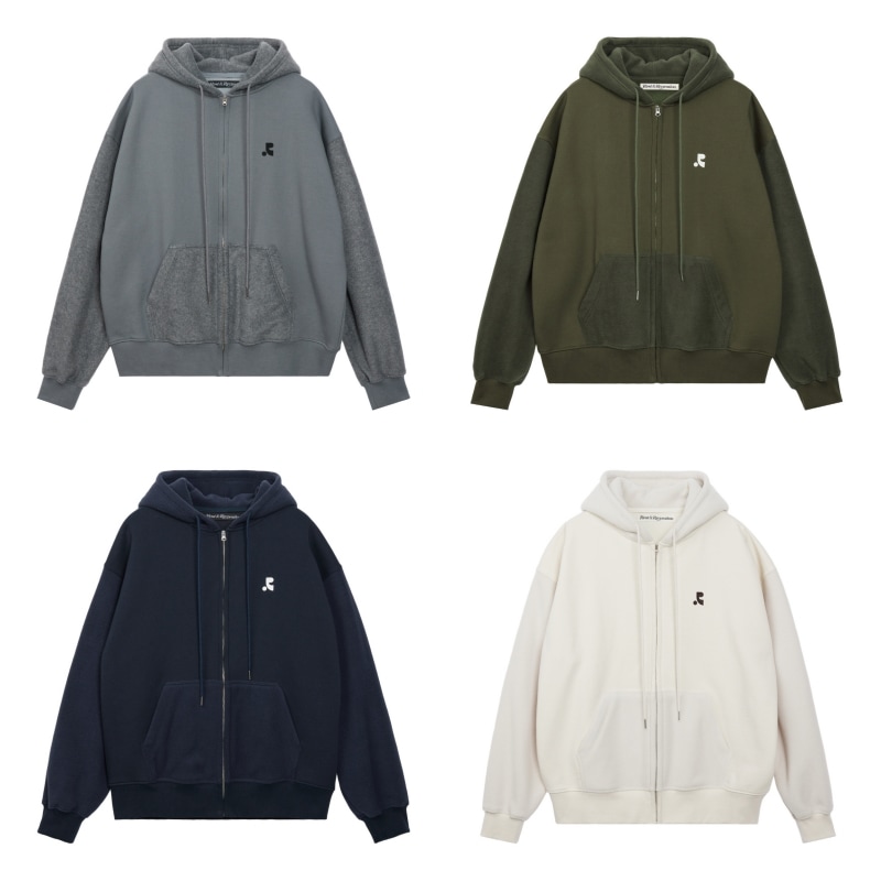【REST&RECREATION】 COLORATION FLEECE HOOD ZIP-UP : 3COLORS