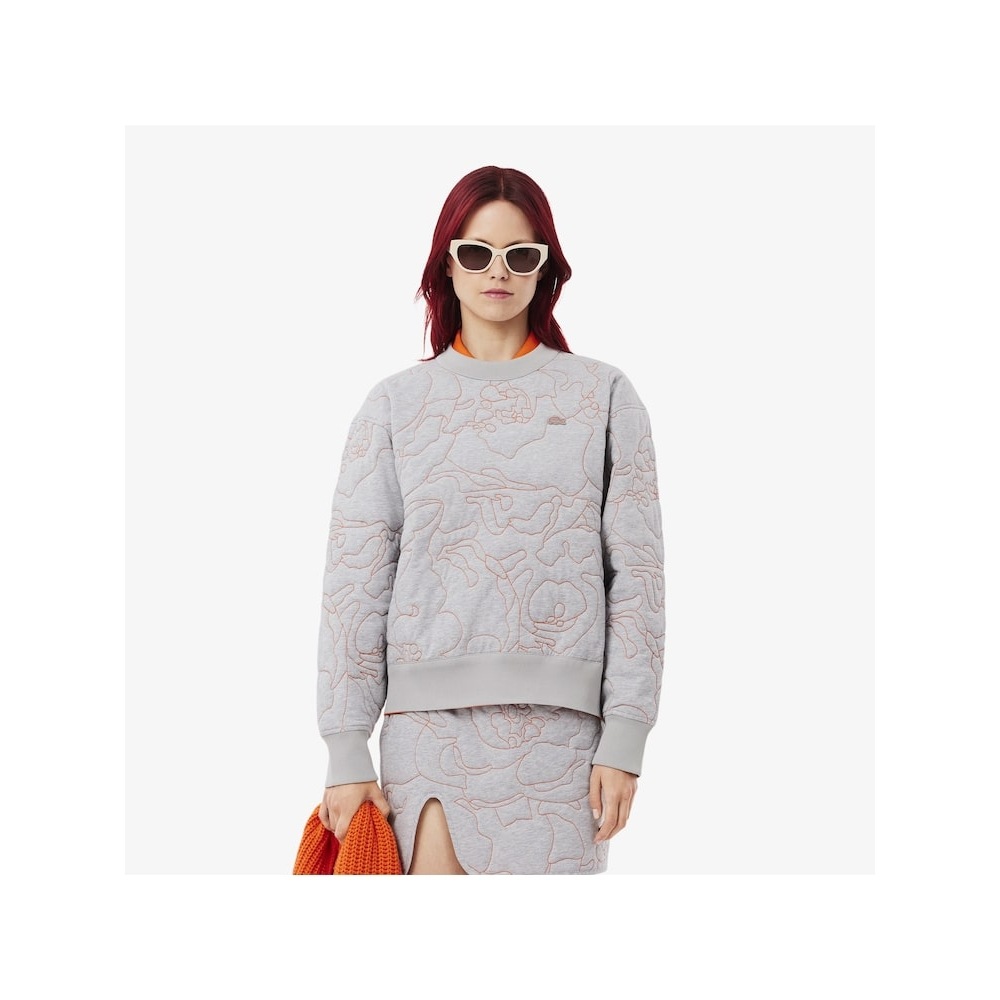 LACOSTE 女性用フラワーパターンリバーシブルパッド入りスウェットシャツ SF2686-54N 2KQ Q2NSF2686-54N2KQ