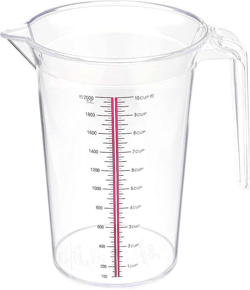 （まとめ買い）本間冬治工業 BK ポリカーボネイト水マス 計量カップ 2000cc [x3]