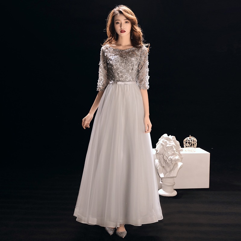 ドレス コーラス イブニングドレス ロング ラウンドネック バンケット ドレス 5,899円