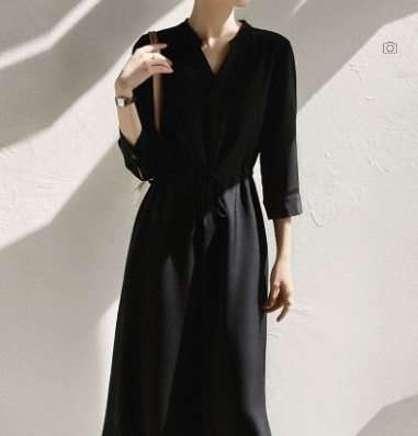 デート モテコーデ ワンピース シャツワンピース 膝丈 膝下 袖あり 7分袖 七分袖 長袖 Vネック Iライン ウエストマーク スリット かわいい 可愛い きれいめ シンプル 上品 おしゃれ