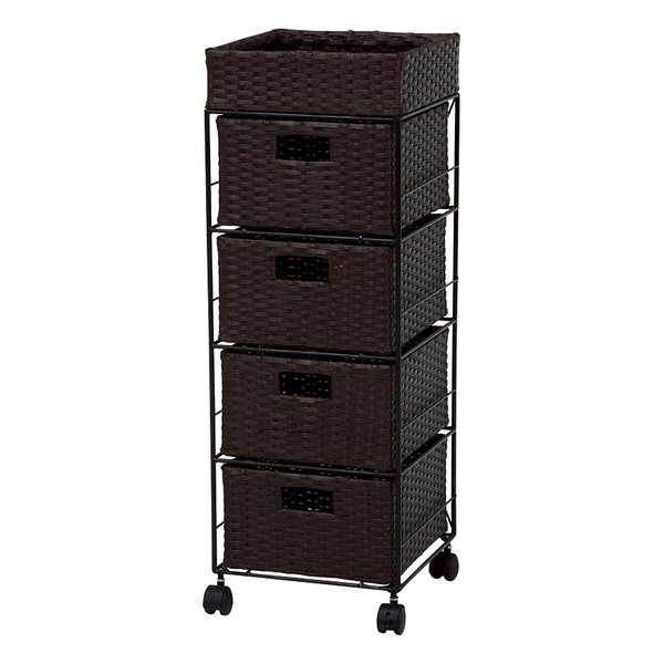 ランドリーチェスト 幅30.5×奥行30.5×高さ85cm ダークブラウン RAN-2410DBR