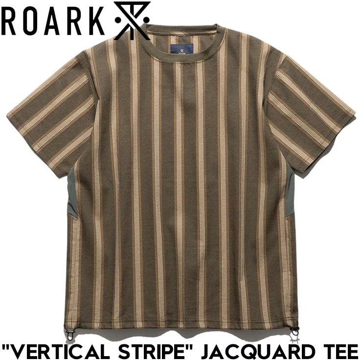半袖Tシャツ ジャガード生地 ROARK ロアーク VERTICAL STRIPE JACQUARD TEE RTJQ1120-ARM 25SU 日本代理店正規品