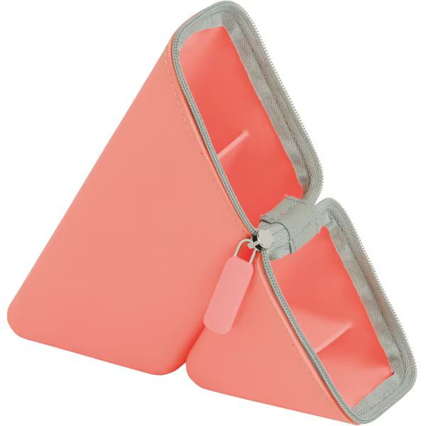 （まとめ買い）カクスタ 持ち運べる ポータブルペン立て シリコンタイプ コーラル FD-8244-P [x3]