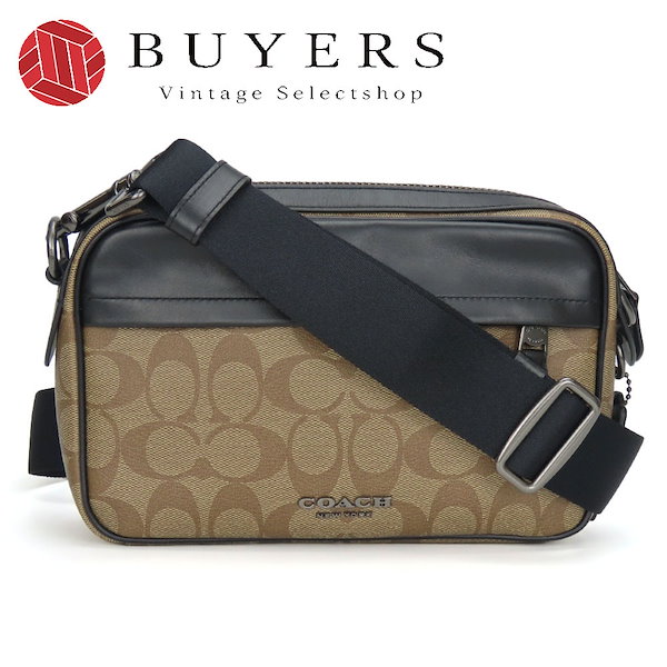 未使用級　コーチ　カメラバッグ　ショルダーバッグ　シグネチャー　黒　F50715 未使用級 コーチ カメラバッグ ショルダーバッグ シグネチャー 黒