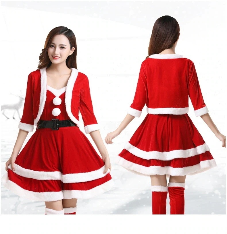 25大人気急速発送無料 ゴールドベルベット サンタ 大人 衣装 セットクリスマス 服 デート 服