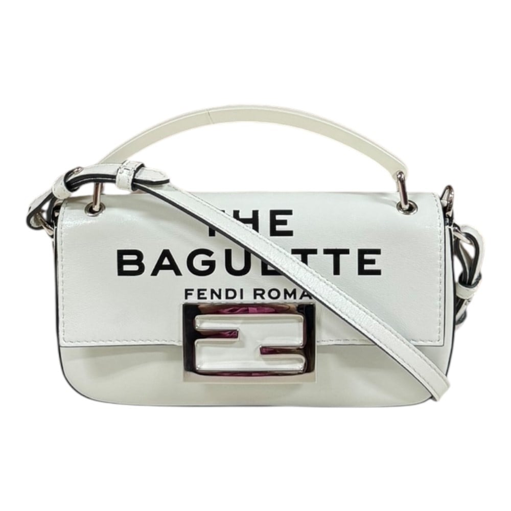 フェンディ バケットフォンポーチ ショルダーバッグ レザー 7AS142 ホワイト FENDI 中古