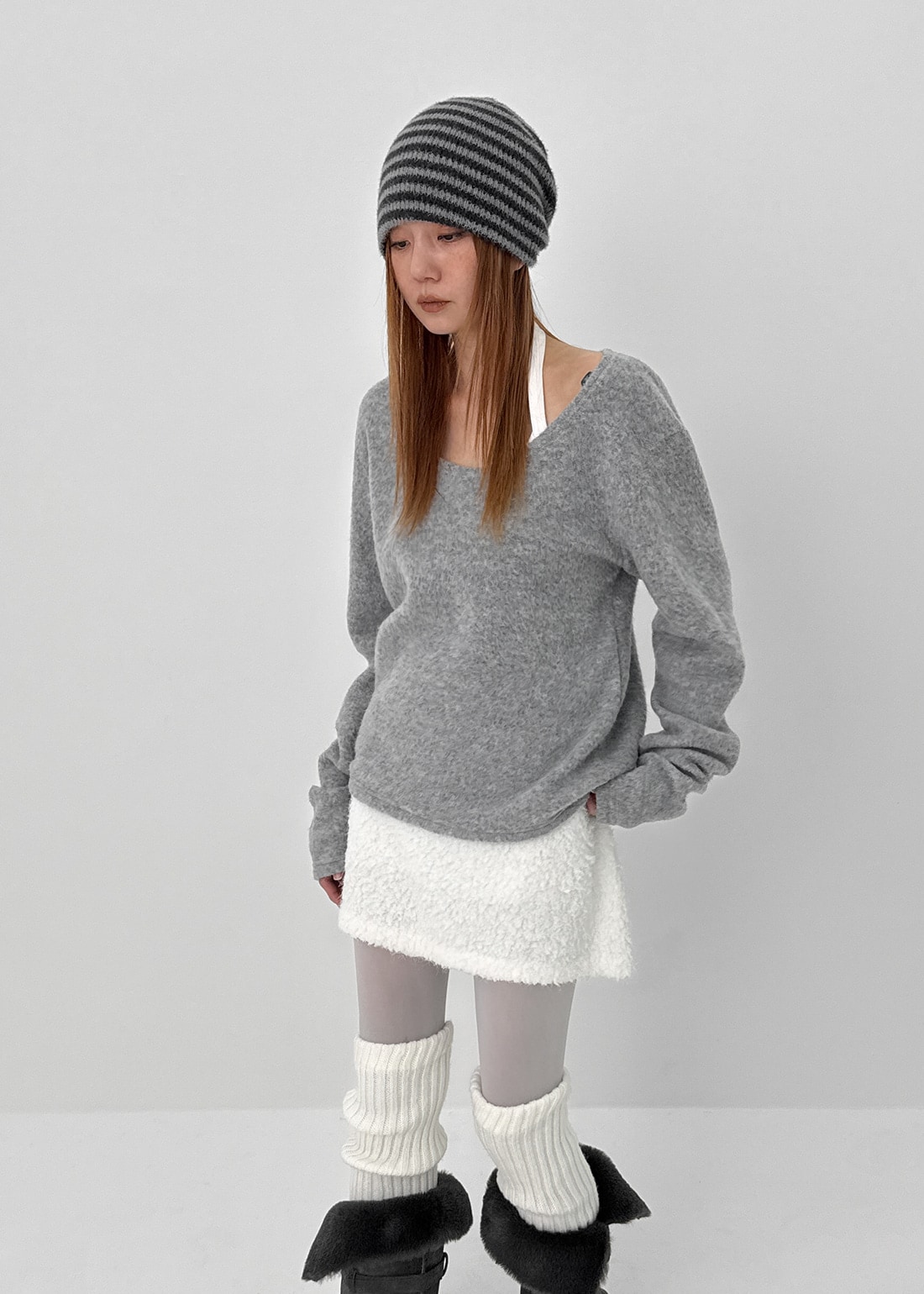 モンヒェンフリースUネック長袖Tシャツ