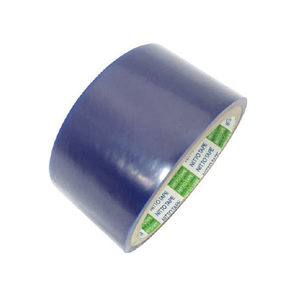（まとめ）日東電工 表面保護シート 50mmx100m ライトブルー 1巻[x3]