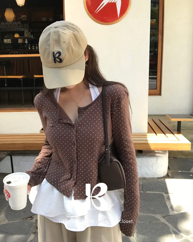 [MADE] ランディ ドット柄ロングスリーブカーディガン cd1285 5,120円