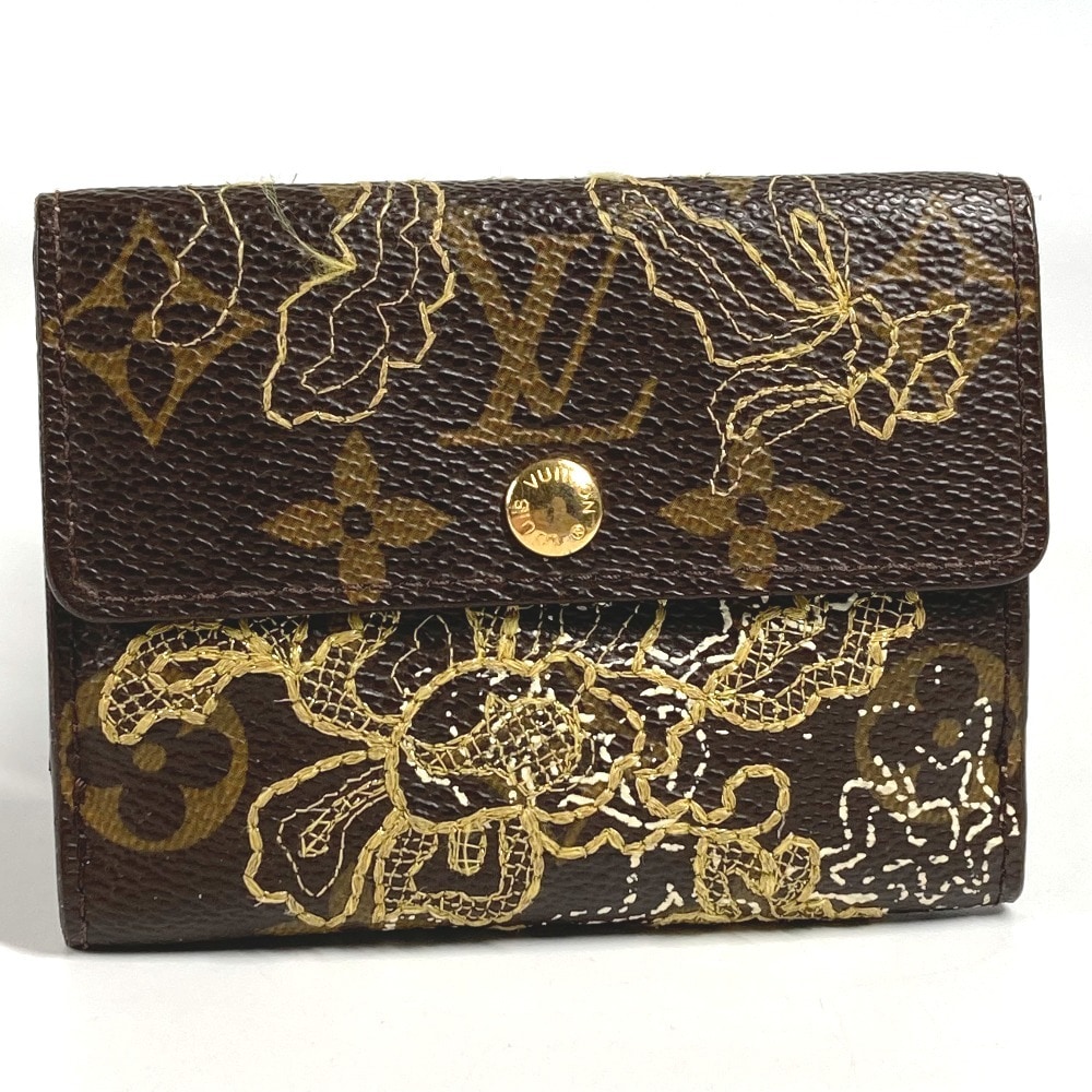 2つ折り財布 M95391 ラドロー モノグラムダンテェル 刺繍 コンパクトウォレット モノグラムキャンバス ブラウン