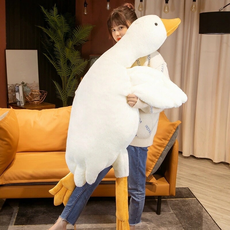 【190cm】 ぬいぐるみ duck ダック アヒル 大きい 子供 おもちゃ 動物 可愛い 彼女に ふわふわで癒される 柔らか 心地いい プレゼント ホワイト 抱き枕 クッション インテリア ギフト