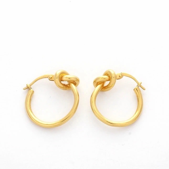 【美品】セリーヌ ノット スモールフープ 【ピアス】