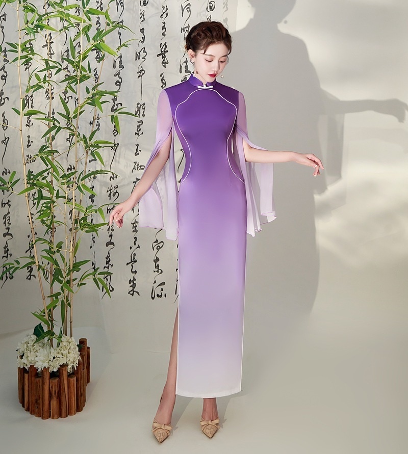 キャットウェイチャイナドレスロング夏秋公演キャットウォークステージパフォーマンスエチケットチャイナドレス大型宴会年次総会パフォーマンス 母の日 母の日-0002152