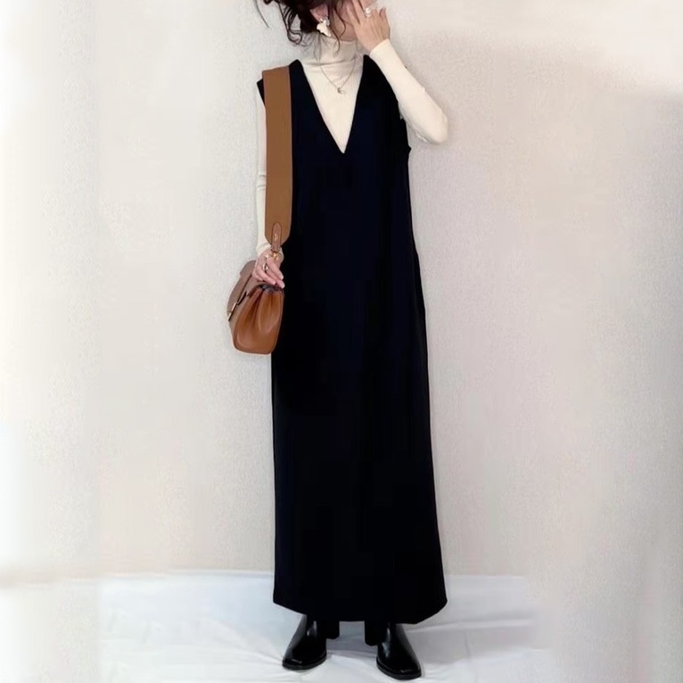 【楽天人気アイテム】前後2WAY 無地 マキシ ワンピース