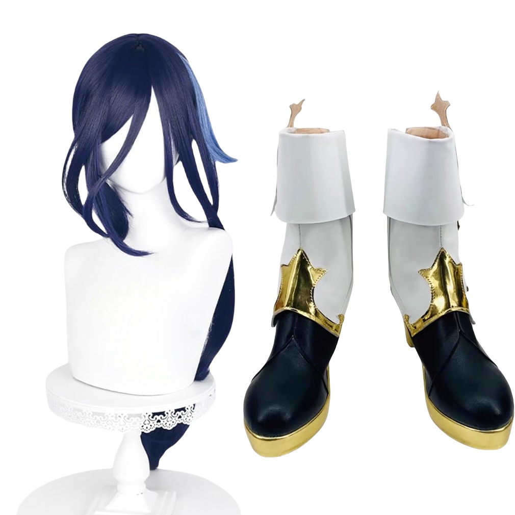 コスプレ靴 クロリンデ 原神 げんしん ウィッグ付き ブーツ 下駄 シューズ 長靴 コスプレ クリスマス ハロウィン