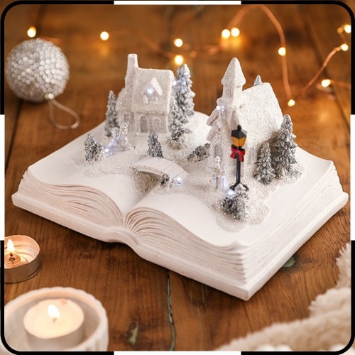 ライトオブジェ light object #3 本の上のホワイトクリスマス 韓国クリスマス