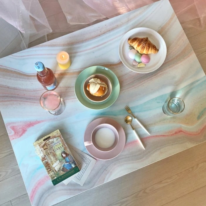 4カラー　２サイズ　折りたたみテーブル　ローテーブル　大理石風テーブル　テーブル　インテリア　雑貨　韓国　韓国雑貨　韓国ブランド　家具　折り畳み式テーブル