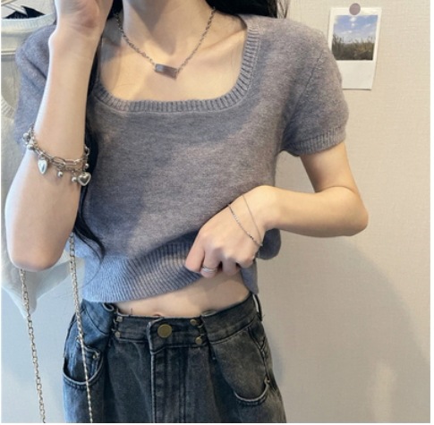 半袖ショート丈トップス トップス ニット ショート丈 半袖 ストレート 綿 爽やか 大人スタイル かわいい 大人可愛い きれいめ シンプル カジュアル 大人 上品 おしゃれ かっこいい 大人可愛い 5,184円