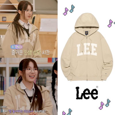 ★LEE★ Denim Applique Logo Hooded Zip-Up Oatmeal LEE Denim Applique Logo Zip-up Hoodie Oatmeal – SeoulSeoul