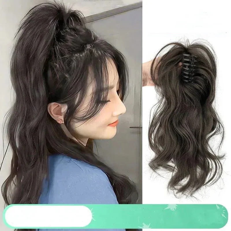 qoo10-レディース ポニーテール 巻き毛 自然 ウィッグ ヘアアクセサリー カラー オシャレ かつら クリップ