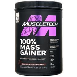 Muscletech　100% Mass Gainer（100％マスゲイナー） チョコレートファッジブラウニー　2.33kg（5.15ポンド）