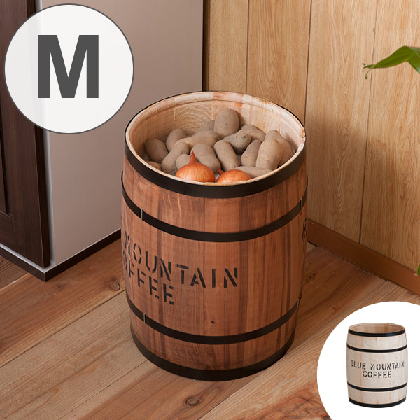 コーヒー樽 木樽 ヒノキ製 Mサイズ 高さ43cm インテリア 収納 木製 樽型 バレル 鉢カバー サイドテーブル 店舗什器 おしゃれ 国産 天然木