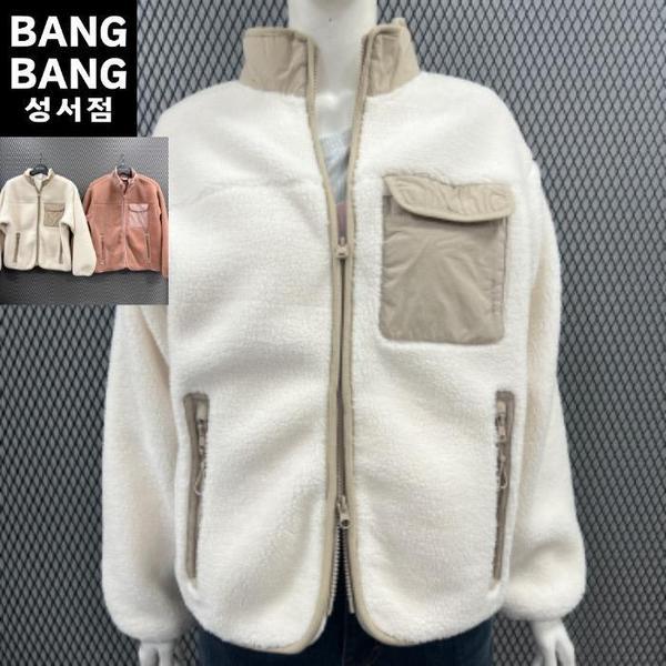 HC04 秋の女性用シープボアフリース クロップドジャンパー 冬のハイネック ビッグポケット サイドジッパー付き (S43228813)