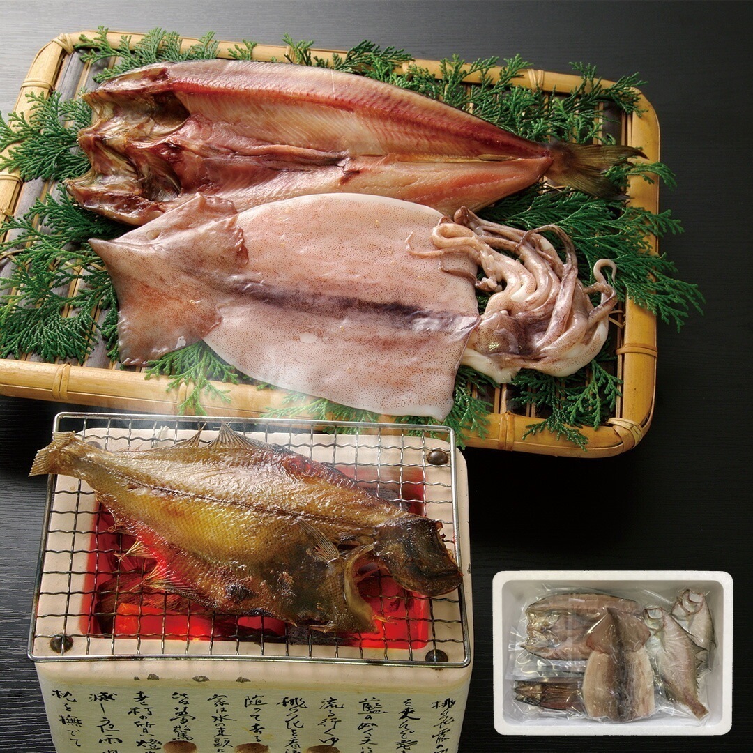 北海道産 一夜干し詰合せ ほっけ開き一夜干し2 秋刀魚開き一夜干し1 宗八かれい一夜干し2 姫鱈一夜干し4 真いか一夜干し1 【産直メーカー直送品】