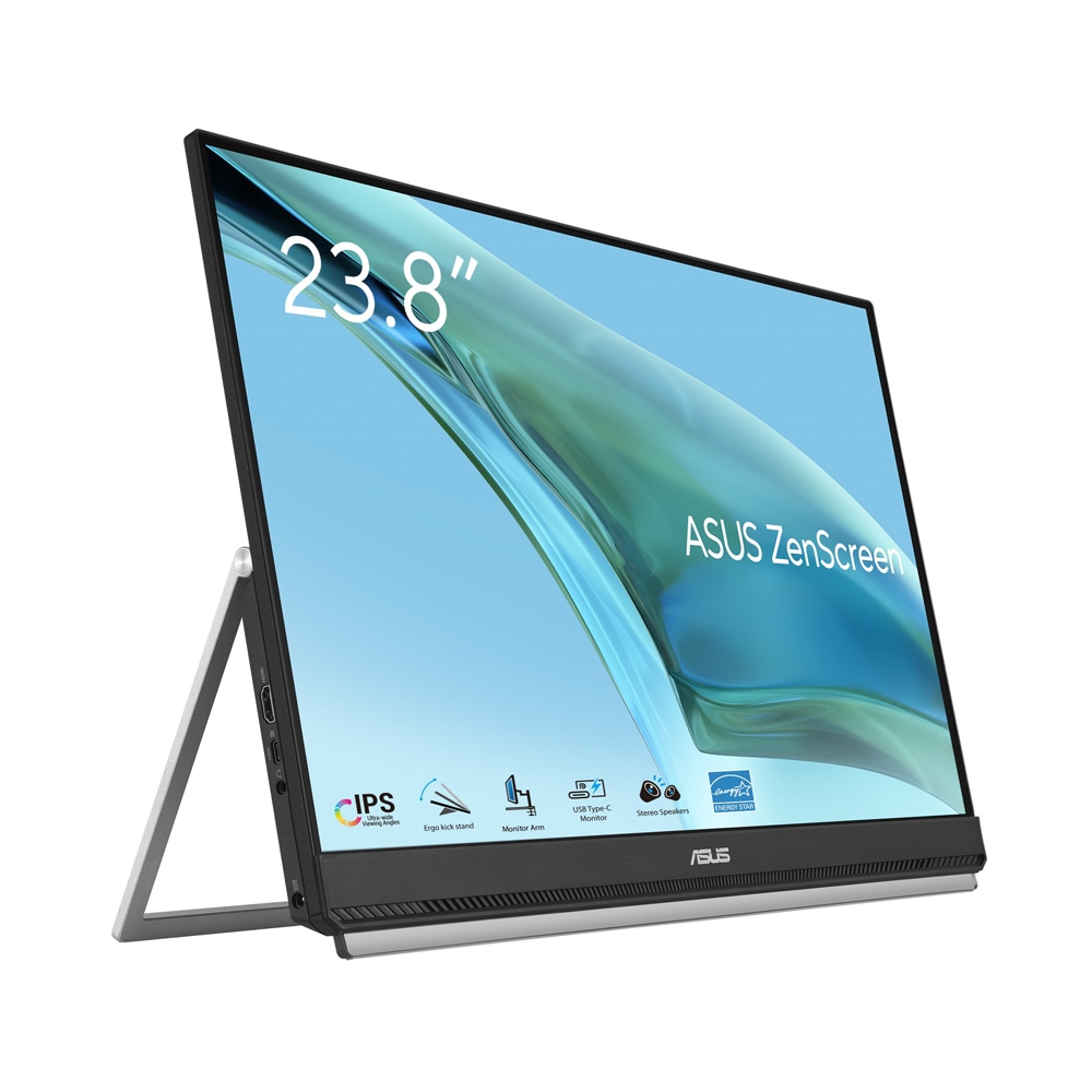 ASUS（エイスース） モバイル液晶ディスプレイ(23.8型/IPS/FullHD 1920×1080/75Hz/5ms/HDMI1.4/USB Type-C/VESA/3年保証)(ブラック) MB