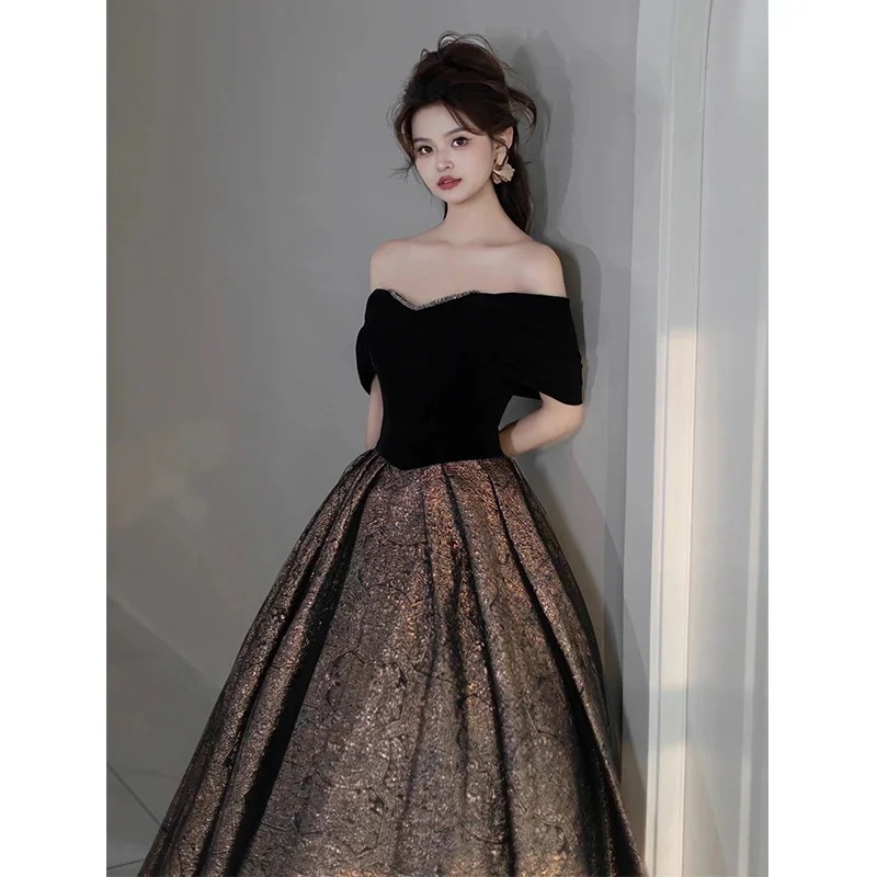 ブラック 発表会 ドレスワンピース ドレス 演奏会 パーティードレス おしゃれ 成人式 シンプル 司会者 ロングドレス誕生日のフレンチ ワンピース 卒業式 パーティー