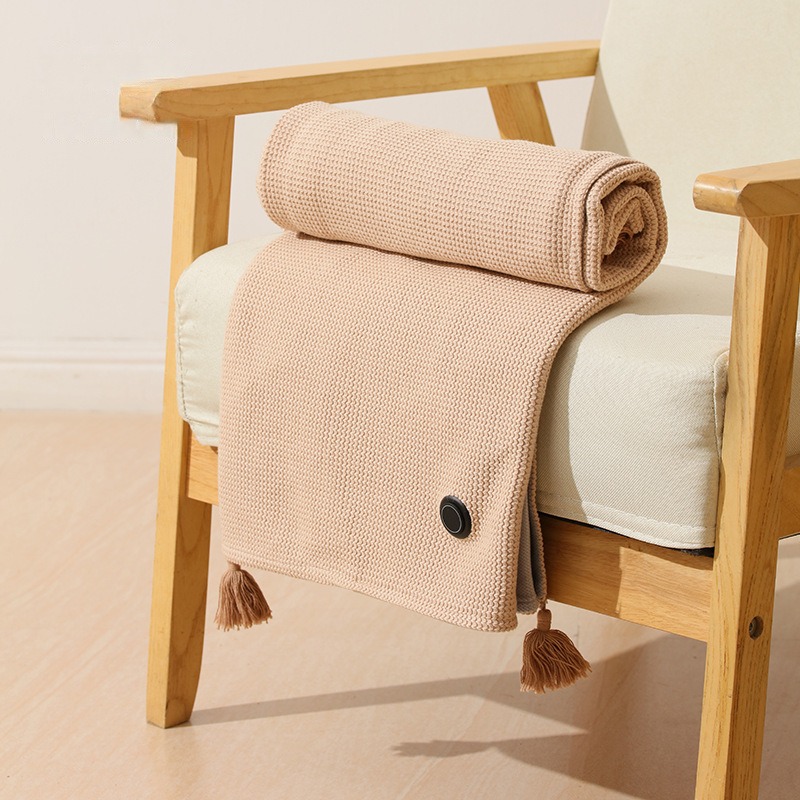 電気毛布 発熱毛布 ショール ひざかけ 寝具 大判 車用ブランケット 移動可能 コードレス usb充電 3段階温度調節 新生活 省エネ 防寒