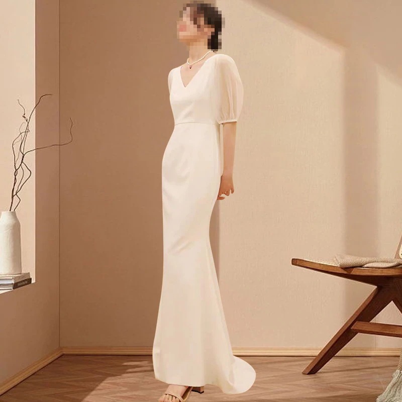 ウェディングドレス 白 結婚式 花嫁 サイズオーダーメイド可能 成人式 お呼ばれ ウェディング 演奏会 二次会 パーティードレス 前撮り ワンピース ロングドレス 831