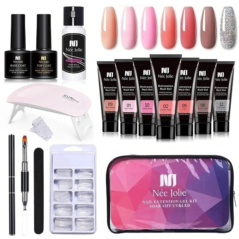 【まとめ買い価格 10セット1配送】初心者 ネイルチップセット ジェルネイルキット長さだしジェルカラーセット ギフト ポリジェルセット ネイルチップセット マニキュアツールと様々なネイル用 サロン級セ 22,198円