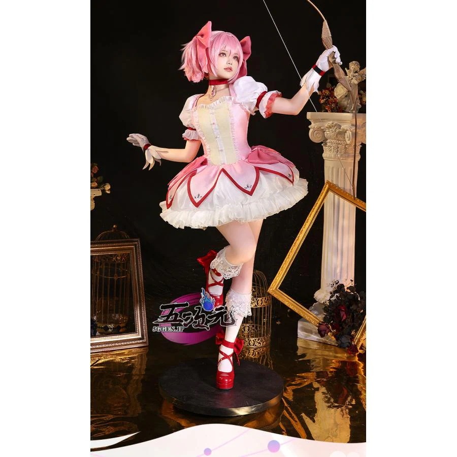 [2026定番登場] 三分妄想　魔法少女まどかマギカ コスプレ　コスプレ　鹿目まどか　衣装　ウィッグ　武器　靴　追加可