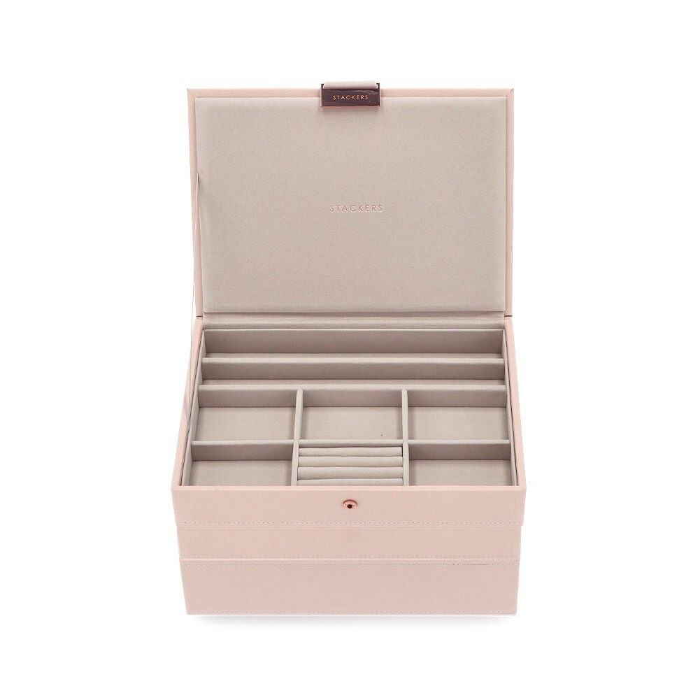 ジュエリーボックス 選べる3点セット ジュエリーケース アクセサリーケース クラシック 蓋付きボックス ブラッシュピンク 重ねる アクセサリー 収納トレー おしゃれ 可愛い