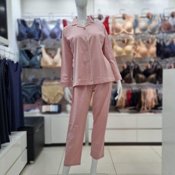 プレミアムコットン100番手シングルソリッド女性パジャマ寝巻きWP8774A_BP