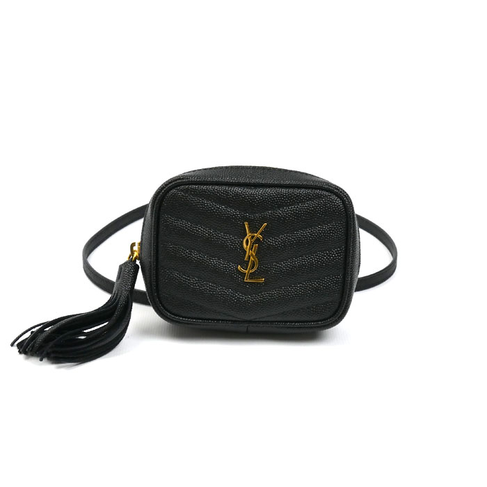 SAINT LAURENT サンローラン ベイビー ルー レザー チェーンショルダー ショルダーバッグ ブラック 635088 レディース 中古 美品