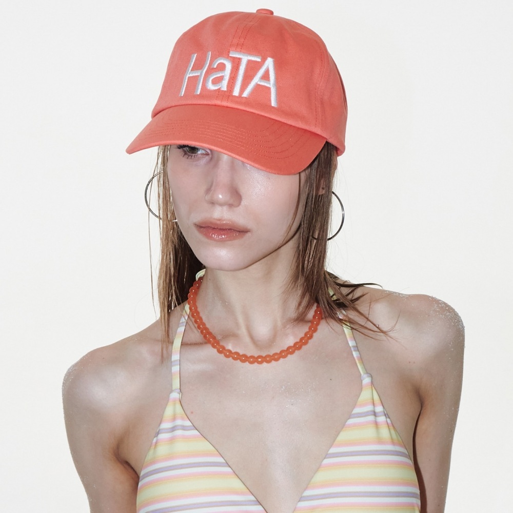 Hata Hata シグネチャーロゴキャップ_ヴィンテージオレンジ