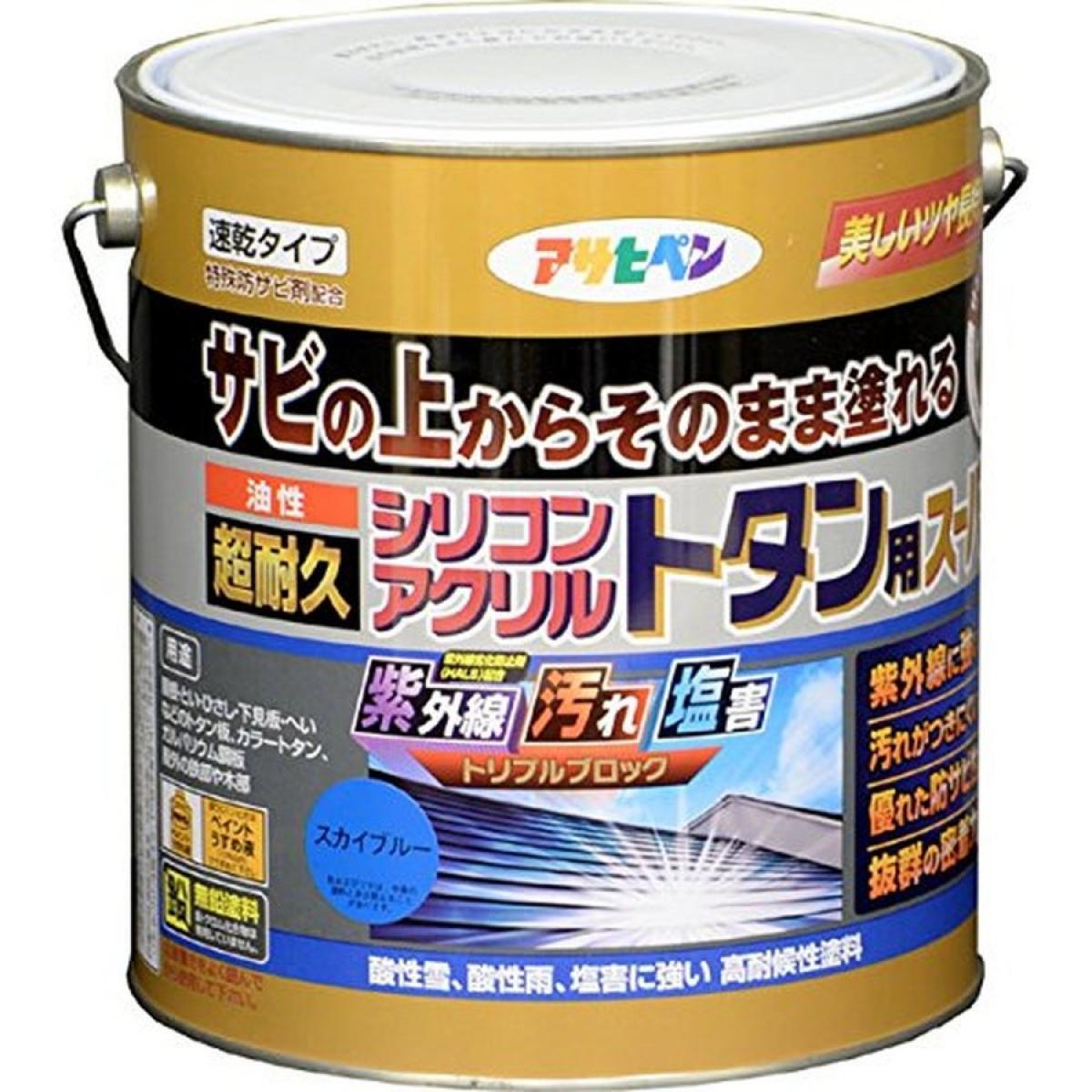 アサヒペン 油性超耐久シリコンアクリルトタン用 3kg （スカイブルー）