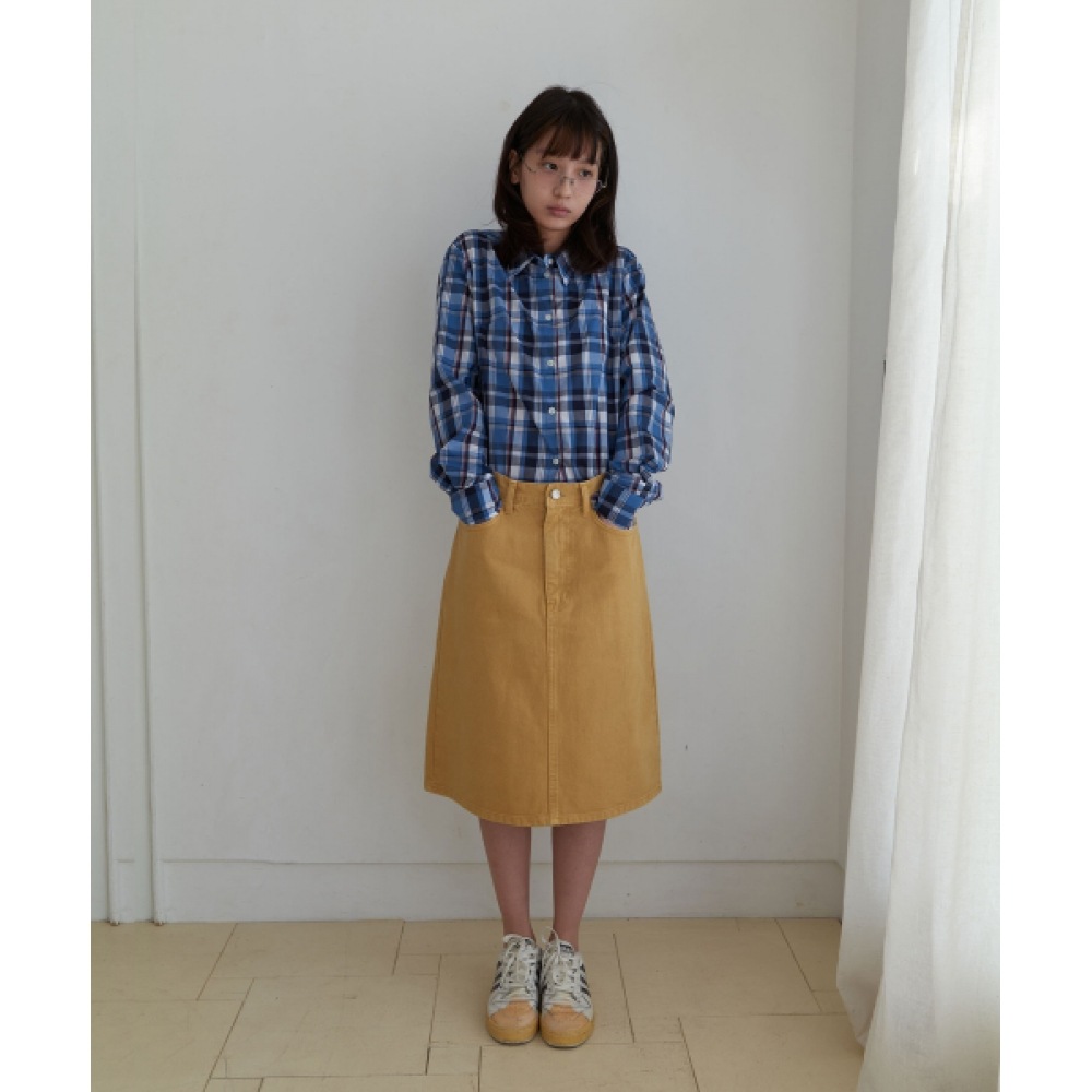 コンテンツなし 41.ダイイングミディスカート _ マスタード