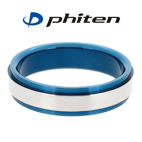 fe-fe phiten 平打ち ブルーライン チタン リング 16 22号 メンズ 指輪