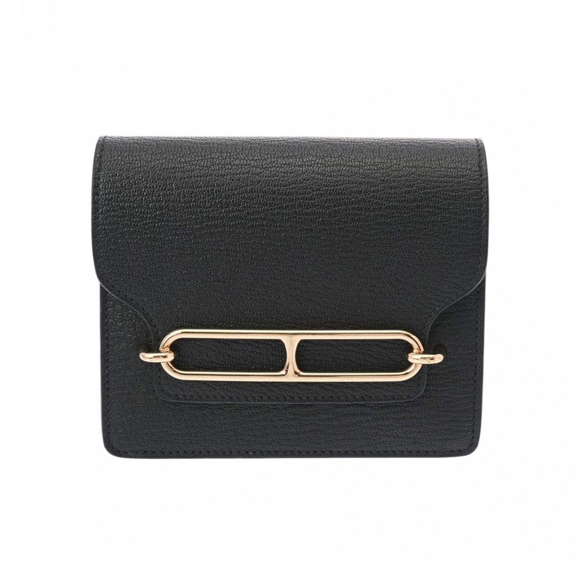 ロウリス スリムウォレット ブラック Z刻印(2021年頃) レディース シェーブル 二つ折り財布 Aランク 中古 銀蔵