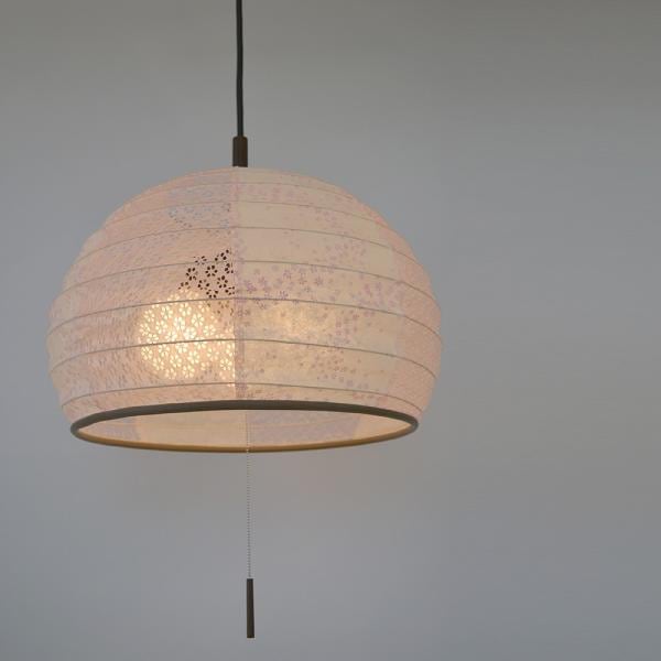 彩光デザイン 和照明 和紙照明 ペンダントライト 3灯 【電球別売】 SPN3-1026-hanamai 花舞ピンク×小梅ピンク 日本製 和風照明 【送料無料】