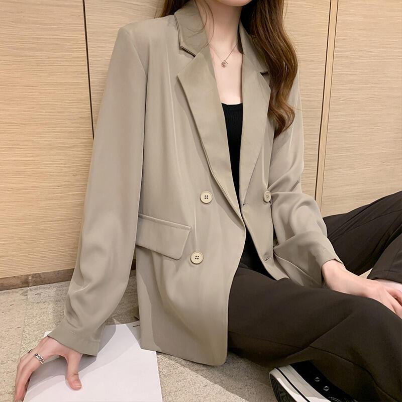 新しく追加された女性の秋のコートアウタージャケット女性韓国のゆったりとしたエレガントなカジュアルなキャリアスーツ長袖春夏
