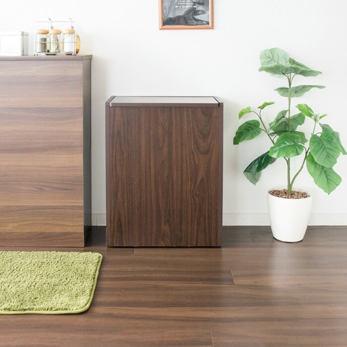 ゴミ箱 45L 木製 キッチンペール Chere シェール DB-650R-BR ブラウン