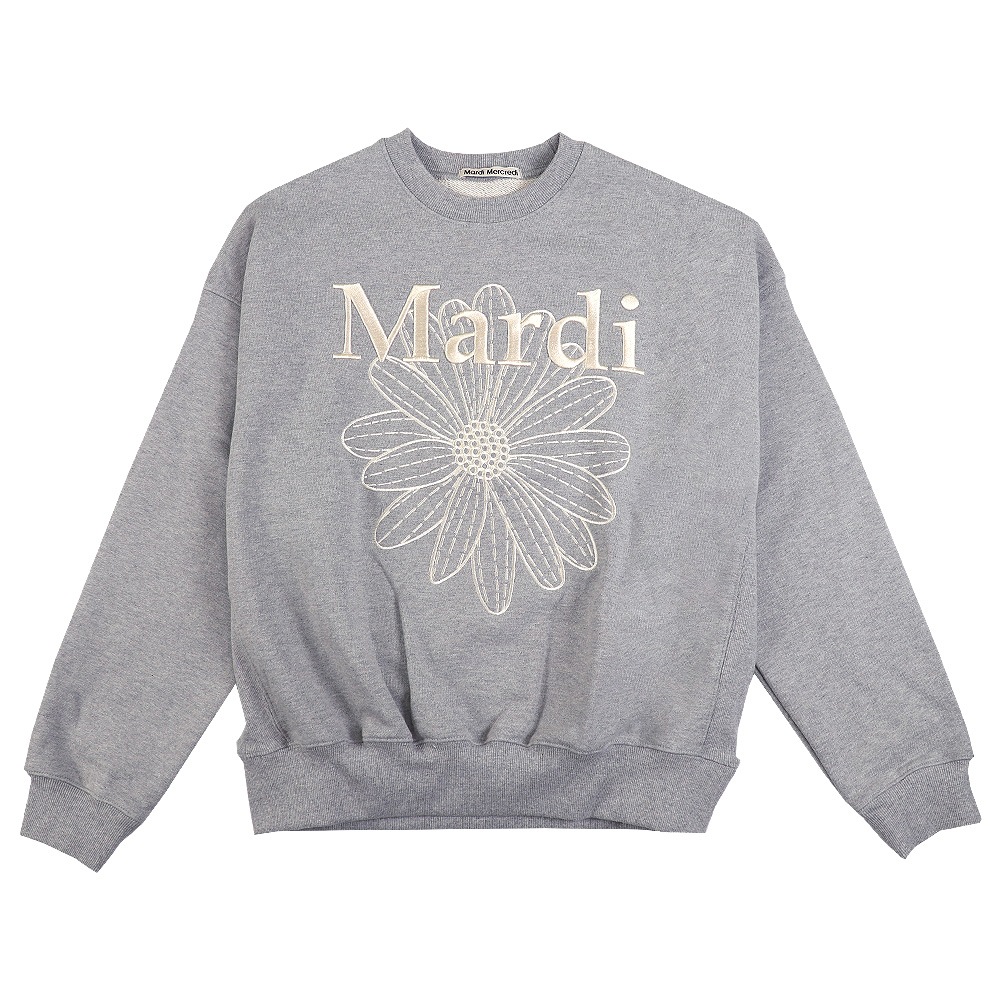SWEATSHIRT FLOWERMARDI NEEDLEWORK GREY CREAM 長袖 レディース 韓国 ファッション アパレル 刺繍
