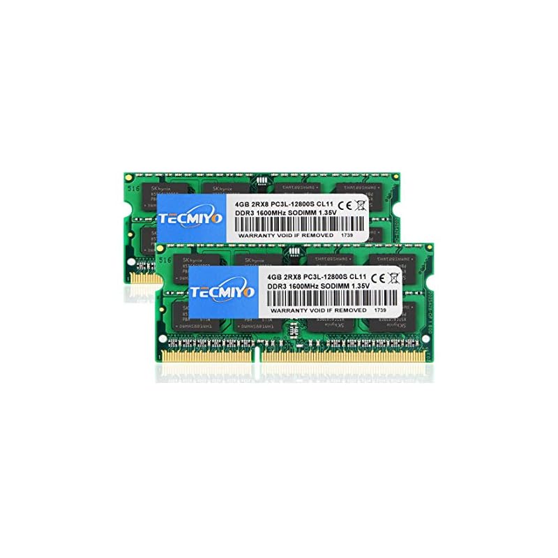 テクミヨ ノートPC用メモリ DDR3 PC3-12800 (DDR3 1600) 4GB2枚 1.35V (低電圧) 204Pin CL11 Non-ECC SO-DIMM 対応