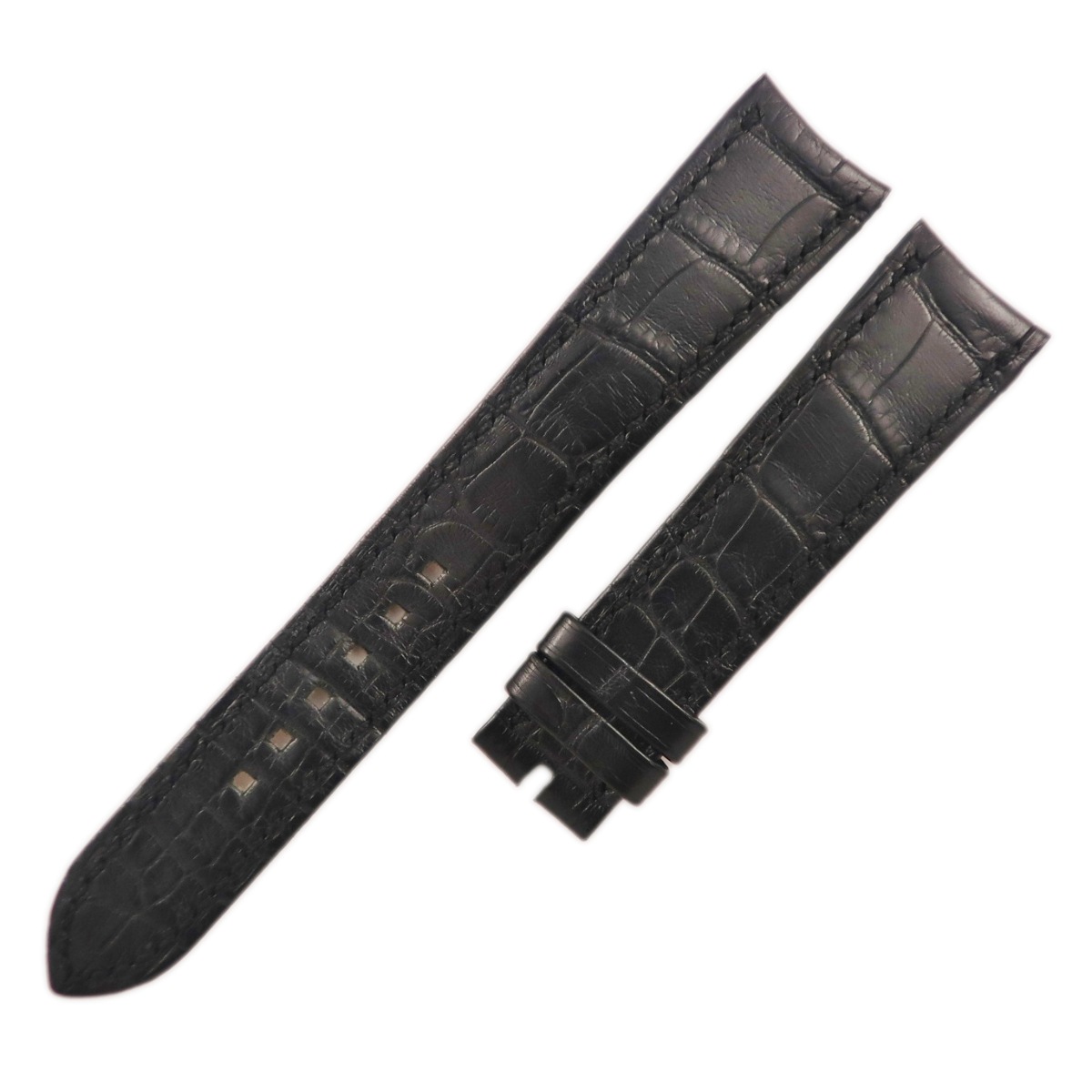ハリーウィンストン Harry Winston 腕時計パーツ ミッドナイト用 クロコバンド L クロコダイル 純正 ベルト ストラップ 18.5ｍｍ 黒 【中古】