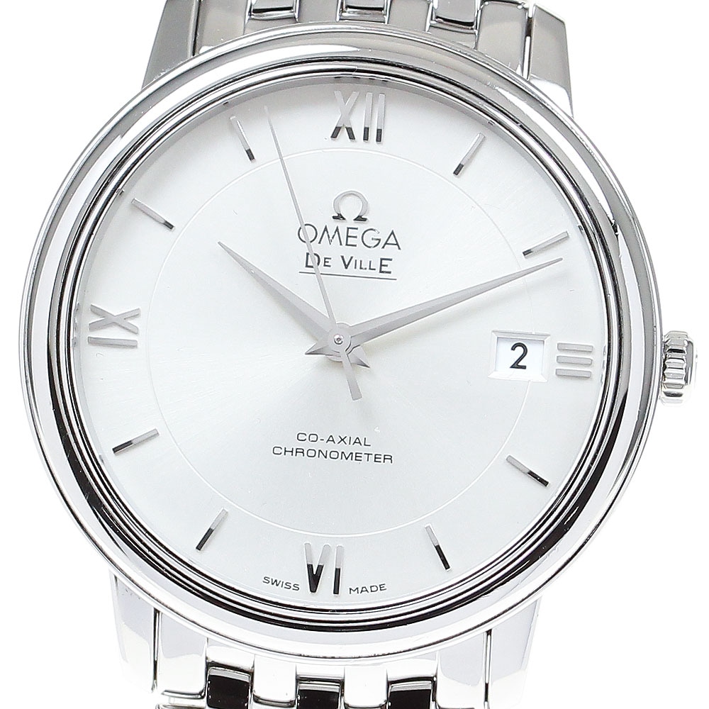 オメガ OMEGA 424.10.37.20.02.001 デビル プレステージ コーアクシャル デイト 自動巻き メンズ 箱・保証書付き_808081【中古】